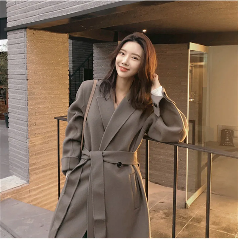 

New Autumn Winter Woolen Coat You Womens Clothing 2020 Korean Fashion Thicken Mid-Length Loose Retro Casual Wool Jacket Female