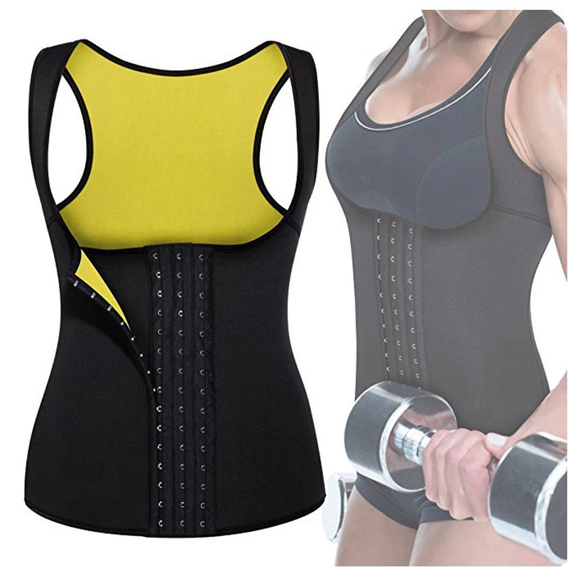 

Women Neoprene Ultra Sweat Shaper Vest Corset Double Layer Waist Trainer Push Up Chest Hook Vest Thermal Tummy Belly Shapewear