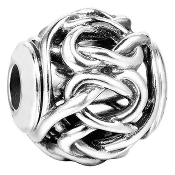 

Top Quality 925 Sterling Silver Bead Charm Openwork intertwined Friendship Beads Fit Essence Bracelet Bangle Diy Jewelry