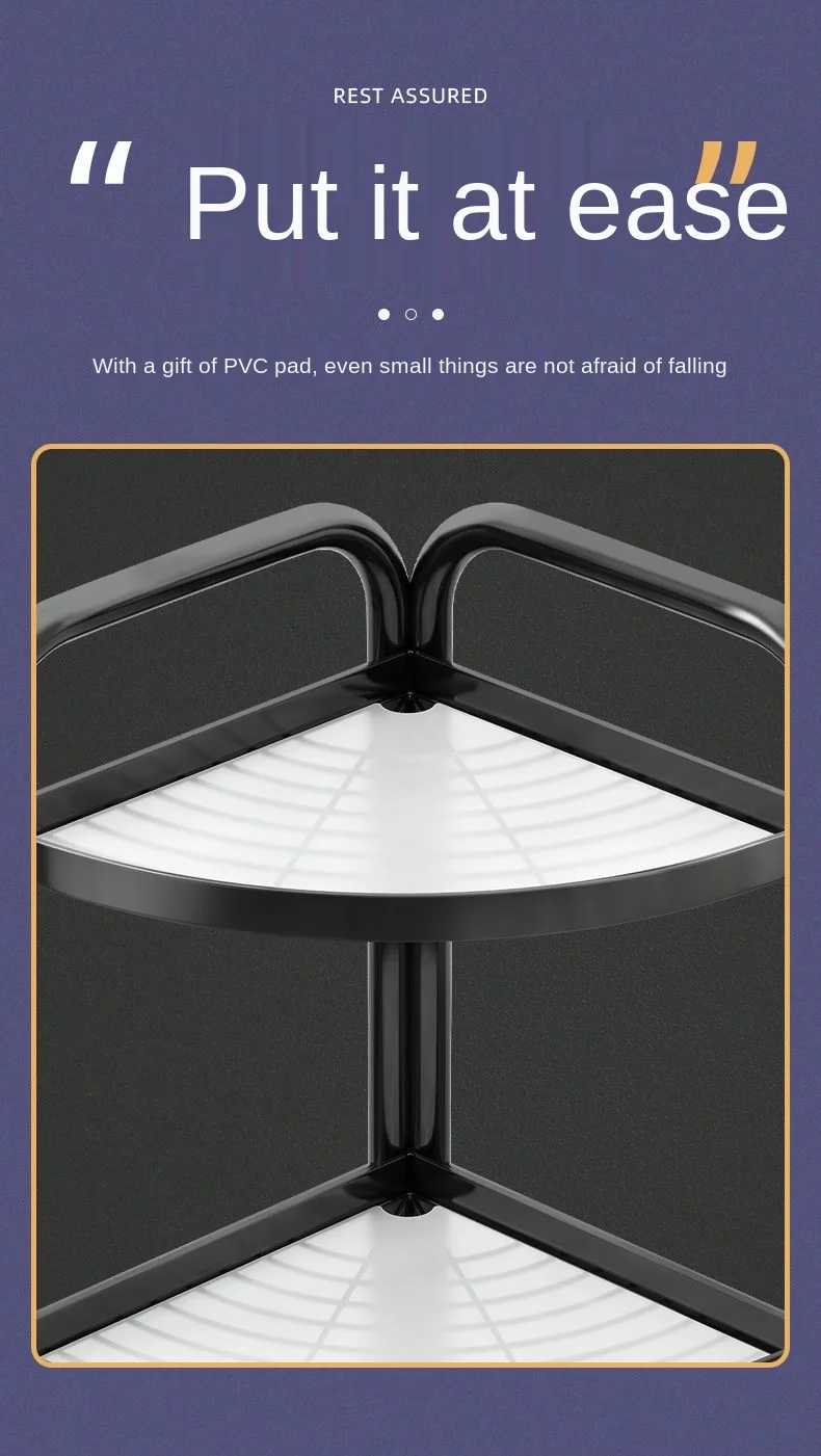 Folding Storage Rack No Installation Bathroom Kitchen Shelf Toilet Storage Shelf 3-Layer