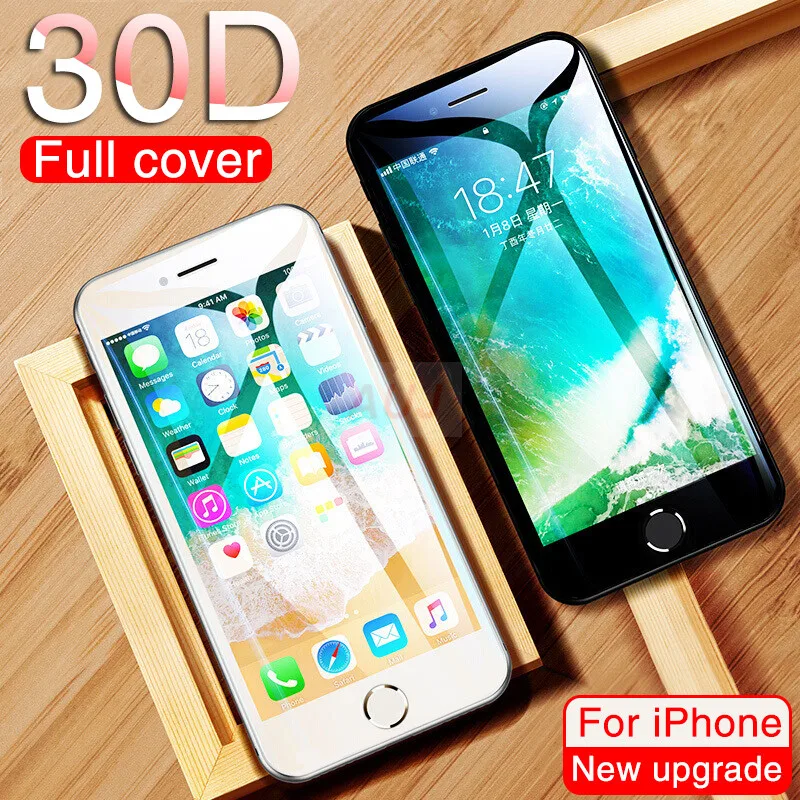 

30D Full Cover Tempered Glass For iPhone 6 6s 8 7 Plus Screen Protector On The iPhone X XS MAX XR Protective Glass On iPhone 7
