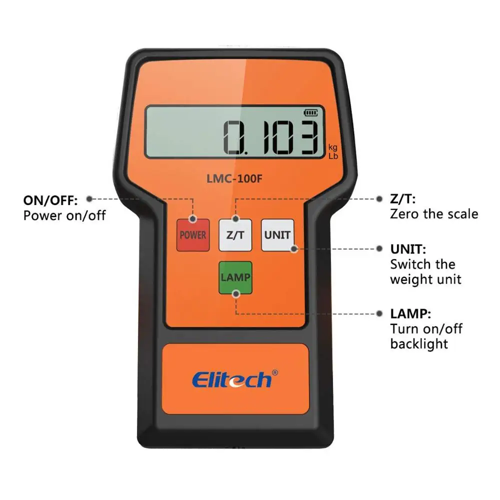  Elitech LMC-100F Digital Electronic Refrigerant Charging Recovery Scale for HAVC Wired Remote Porta