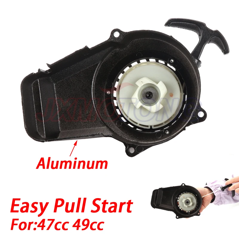 Aluminum Minimoto Easy Recoil Pull Starter For 2 Stroke 47cc 49cc Engine Pocket Bike Mini Moto Dirt Bike Kids ATV Quad