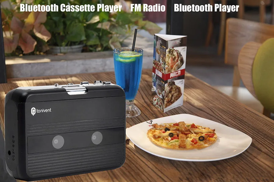 Portable Cassette Player FM Radio Bluetooth Cassette Tape Player Bluetooth Transmitter For Speaker Headphone