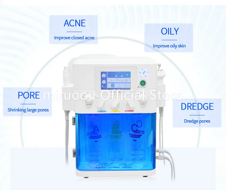 Высококачественный портативный корейский Аква Уход за лицом гидро дермабразия Многофункциональный кислородный аппарат для лица для салона красоты