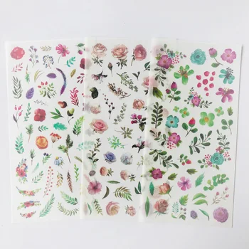 

3 Sheets /Pack Blooming Flowers Diary Decorative Stickers DIY Album Party Decor