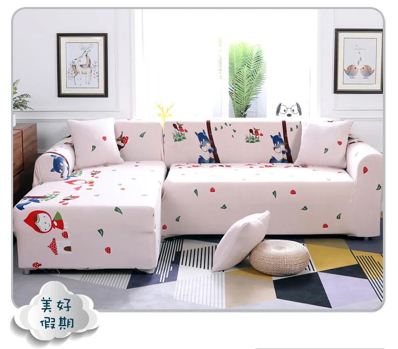 Christmas Decorations Sofa Cover Slip-resistant Sectional Elastic Full Couch Cover Sofa Towel Single/Two/Three/Four-seater