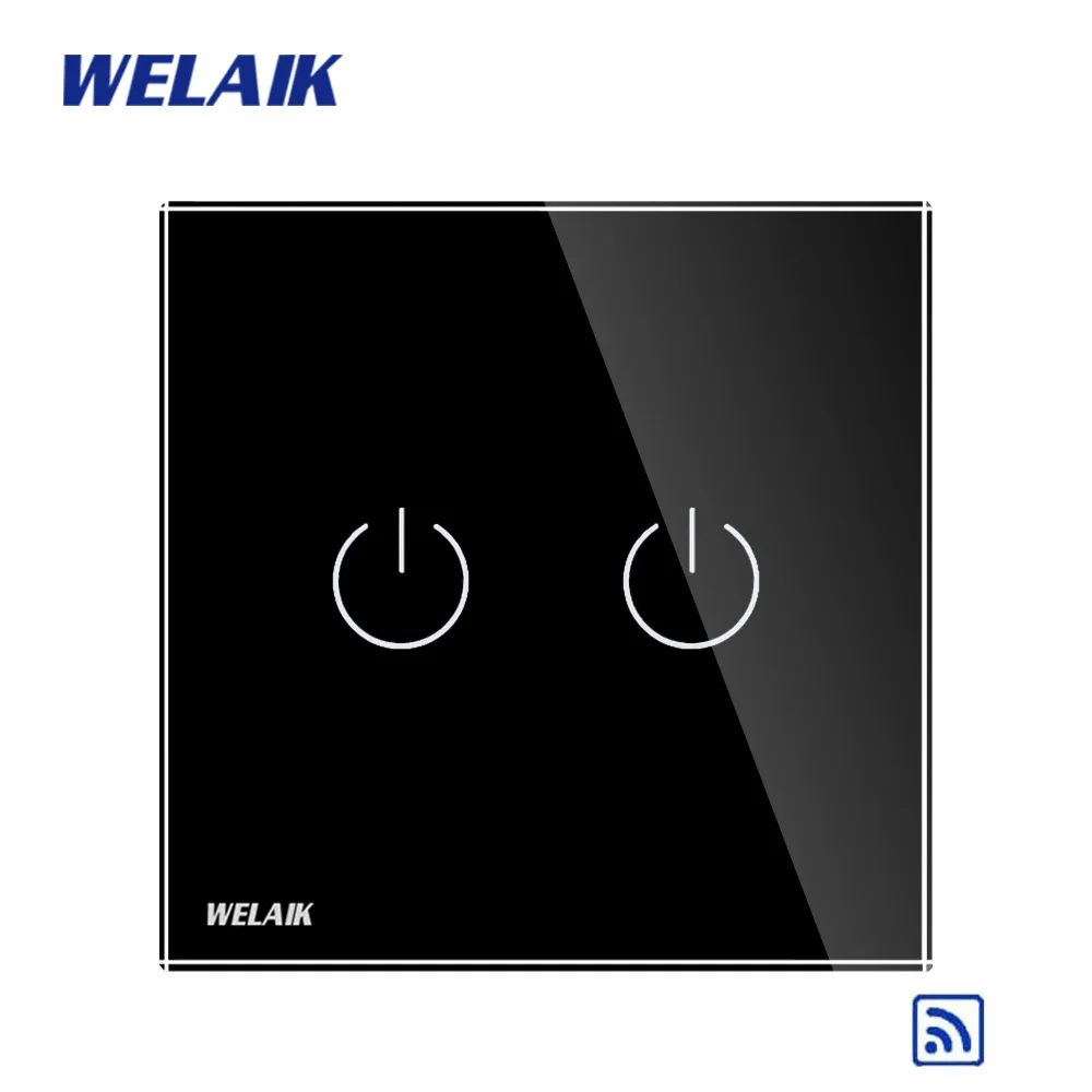 WELAIK UK 2 канальный РЧ 433 МГц пульт дистанционного управления умный сенсорный
