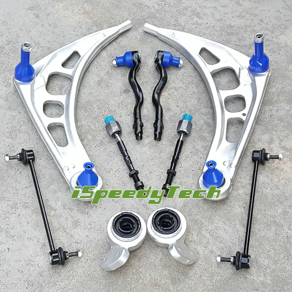 

for BMW E46 323i 325i 328i 330i 01-06 Front Lower Control Arm Suspension Kit Tie Rod Sway Bar Link Bushing