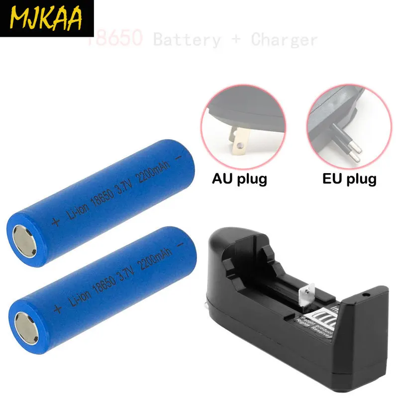 MJKAA 18650 3 7 V 2200 mAH перезаряжаемая литий ионная батарея + 1 шт одиночное зарядное