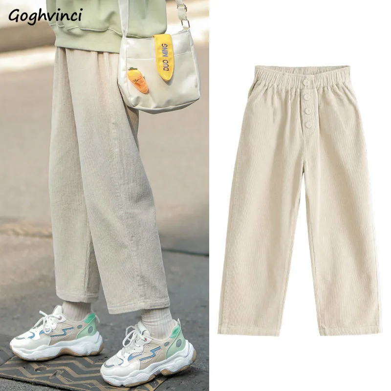 Pantalones rectos informales para mujer, calzas cálidas de terciopelo, gruesas, de cintura alta, hasta el tobillo, suaves, para estudiantes, nueva moda de invierno, 2020