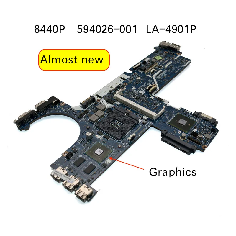 Протестированная материнская плата 594026-001 для ноутбука HP Elitebook 8440P | Компьютеры и