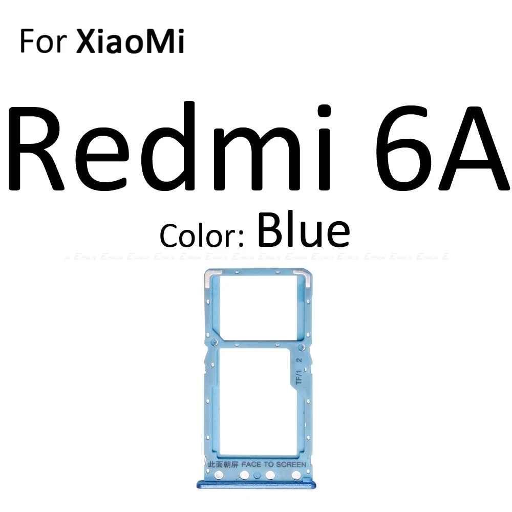 Карта Micro SD Sim карты слот, разъем для лотка адаптер Коннектор кард-ридера для XiaoMi Redmi S2 7A 6A контейнер держатель Запчасти для авто - Цвет: For Redmi 6A Blue