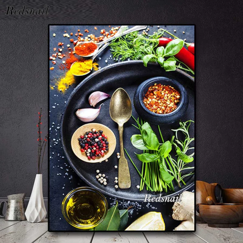 Полностью сверлильный Квадрат Diy Алмазная картина для кухни декор вышивка овощи