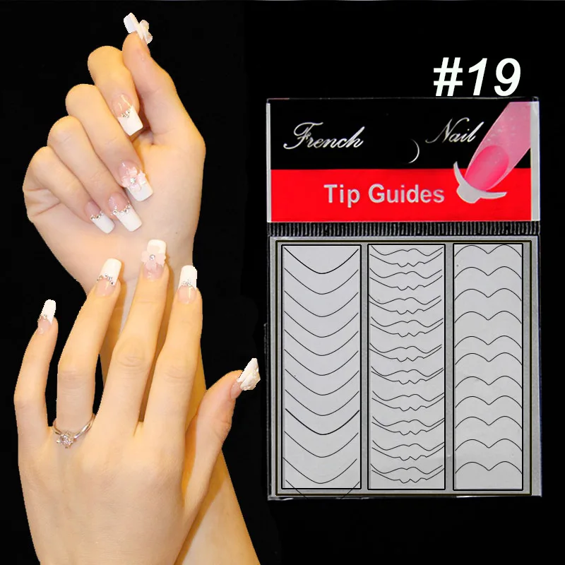 10 упаковок Французский маникюр Smile Tip Guides педикюр DIY Nail Art sticker s Брендовые женские инструменты для макияжа УФ-гель для дизайна ногтей стикер