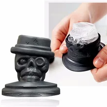 Крутой череп дизайн коктейли силиконовая форма льда замораживание куб лоток форма для шоколадного фондана DIY бар для напитков на вечеринку аксессуары инструменты