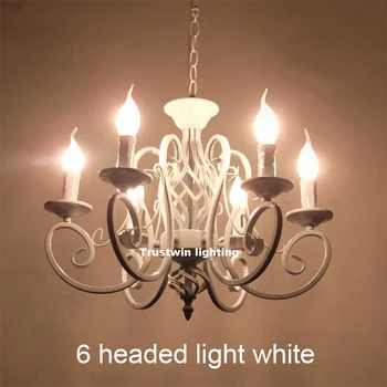 

American European classic LED chandelier light 6 8 arms hanging chain black blue bronze iron chandelier light LED