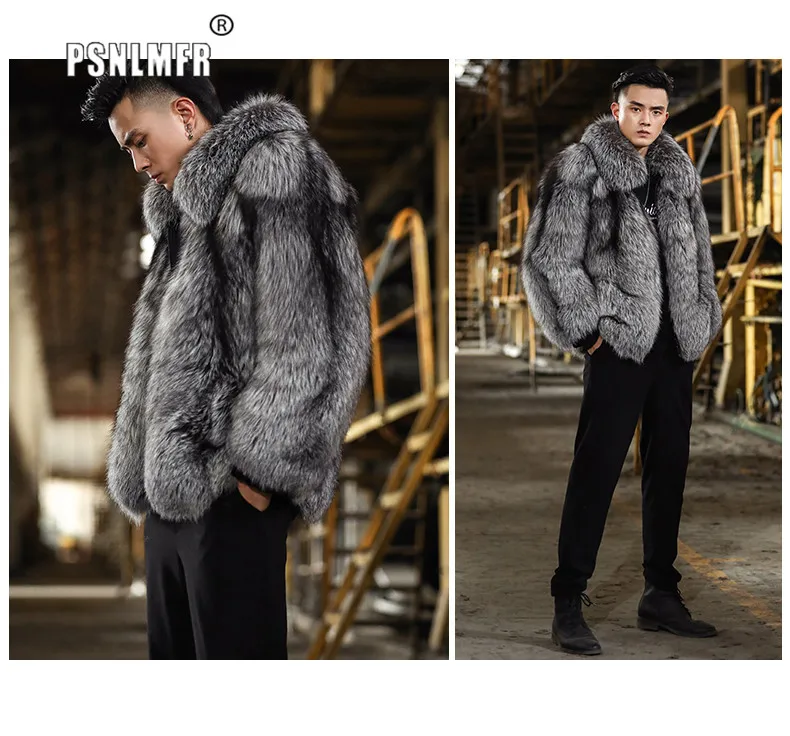 MEN'S SILVER FOX fur Scarf!Brand New Real Natural Genuine Fur! Clothing Mens Clothing Hoodies & Sweatshirts Hoodies 