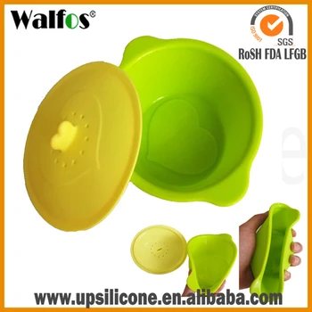 

Baby Feeding Bowl with Lid BPA-Free Silicone Food Bowl flexible silicone toddler bowl for baby