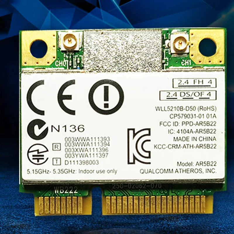 AR9462 AR5B22 WB222 Половина мини PCIe 300 Мбит/с + Bluetooth4.0 WLAN Wifi беспроводная карта|Сетевые
