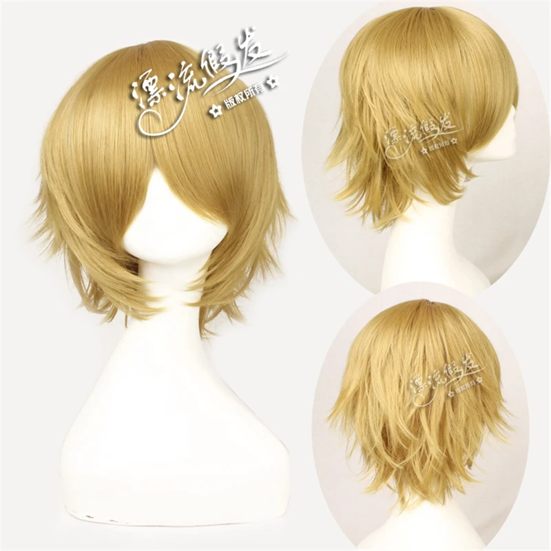 

Danganronpa Togami Byakuya Cosplay Wigs Man Boys Short Straight Brown Fake Hairpiece Anime Universal Wigs for Christmas Party