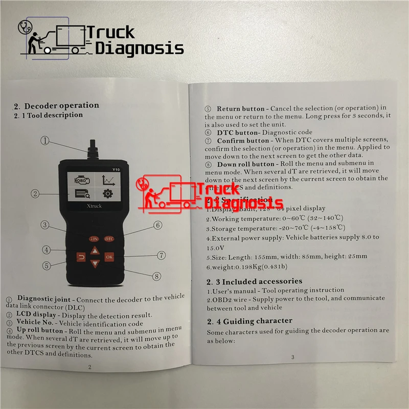 Xtruck Y10 считыватель кодов OBD2 автомобильный диагностический сканер OBD 2 считыватель кодов двигателя Creader Автомобильный Универсальный диагностический сканер инструмент