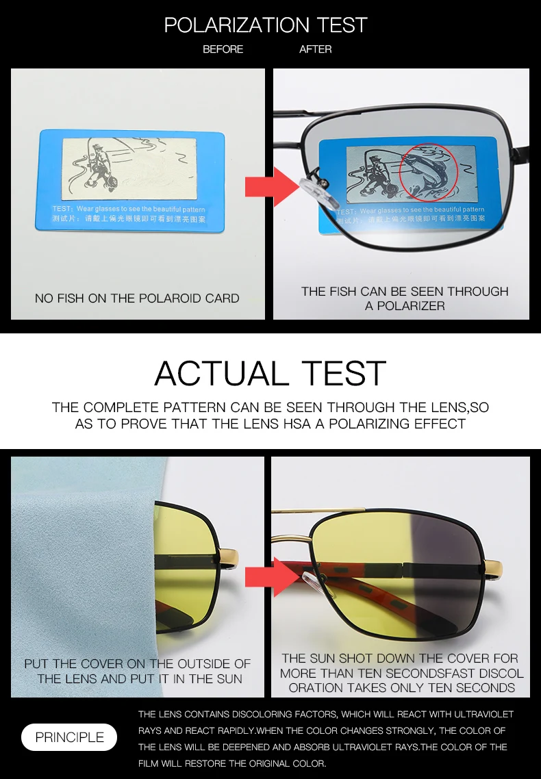 Брендовые поляризованные фотохромные солнцезащитные очки для мужчин, день, ночное видение, два глаза, защита от солнца, очки унисекс, очки для вождения, oculos de sol