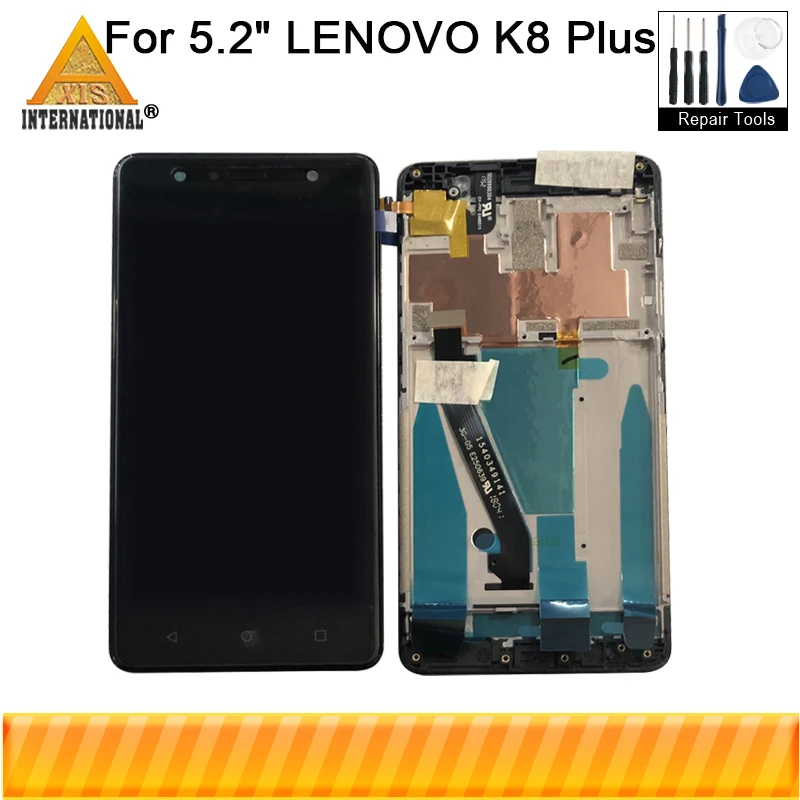 

Original Axisinternational For 5.2" LENOVO K8 Plus LCD Display Screen With Frame+Touch Panel Digitizer For Lenovo K8 Plus Frame