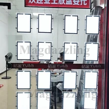 Вертикальный подвесной односторонний Магнитный акриловый каркасный кабель, подвесной постер, дисплей, комплект, 8," x 11", светильник, карман для агента по недвижимости