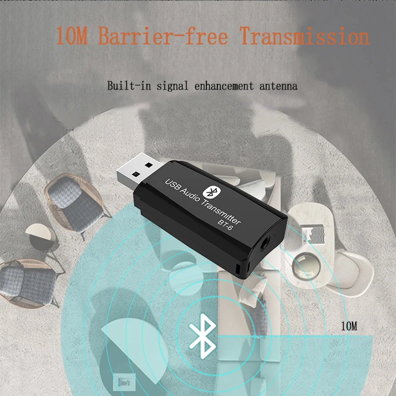 2 в 1 Bluetooth 5 0 аудио приемник передатчик мини стерео AUX RCA USB разъем 3 мм для ТВ ПК