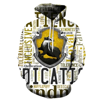 

Hot Sale 3D Magic School Movie Male Hufflepuff Design Men Autumn Long Sleeve Pullover Male Hoodies Tracksuit Breathable