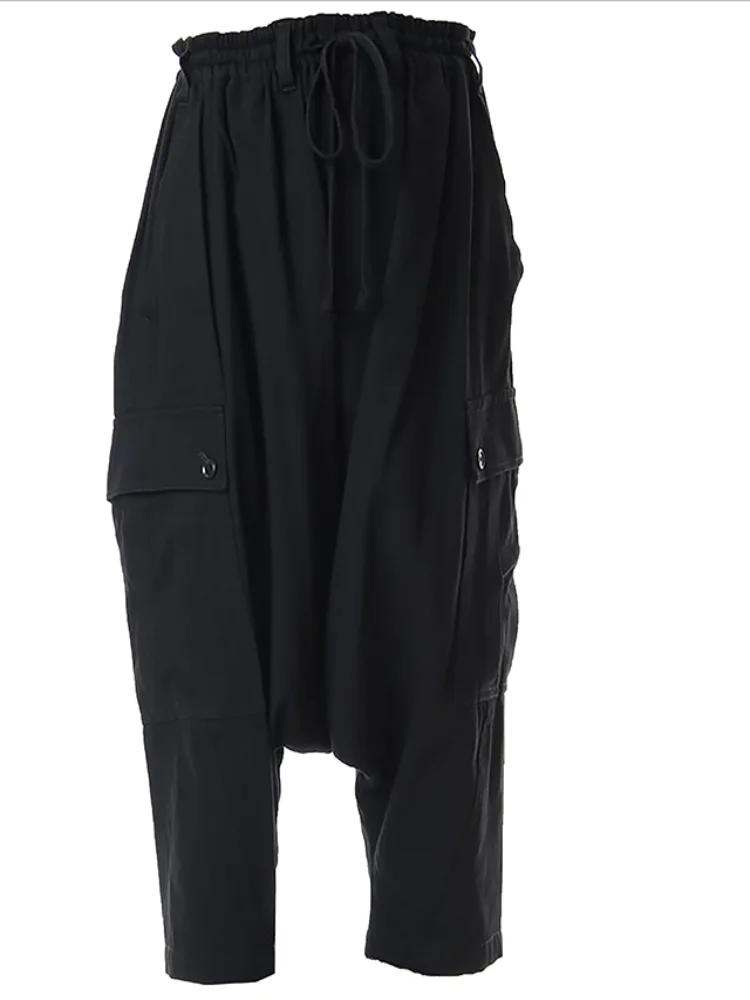 Spring and Autumn men's new fashion casual pants loose harem pants nine point Harlem pants low grade solid color