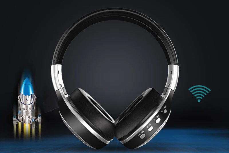 Стерео бас наушники с микрофоном беспроводные Bluetooth наушники FM радио TF карты воспроизведения ЖК-экран