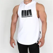 Бодибилдинг без рукавов толстовка тренировочная майка Фитнес Топ для мужчин s Одежда для фитнеса Повседневная Спортивная майка для мужчин
