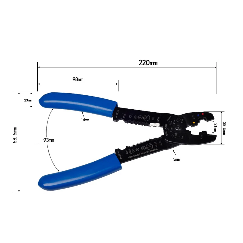 Free Shipping Multitool Crimping Pliers Electrical Terminals Combination Multi Tool Wire Stripper Cut Alicates Electricos FS-051