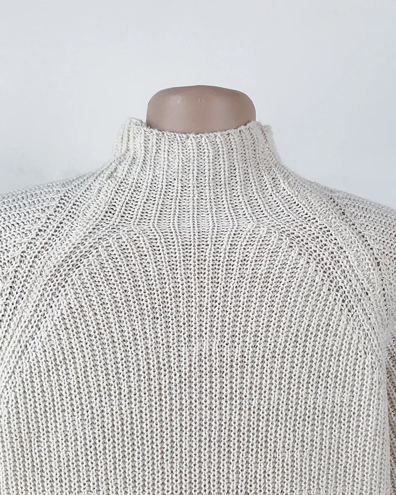 de comprimento gola alta pullovers camisola de