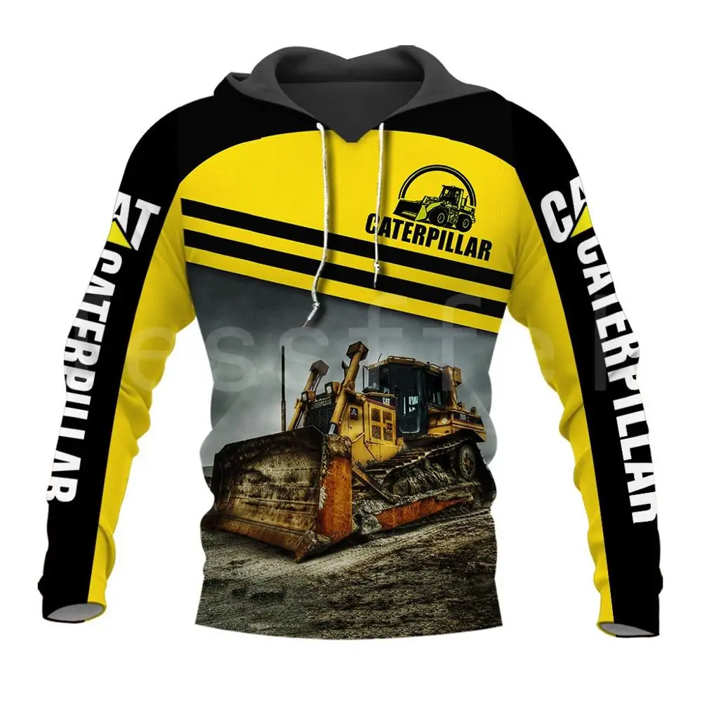 Excavator Equipment Worker Machine Fashion Tracksuit Casual Unisex 3D Printed Zip Hoodies/Sweatshirts/Jacket | Мужская одежда