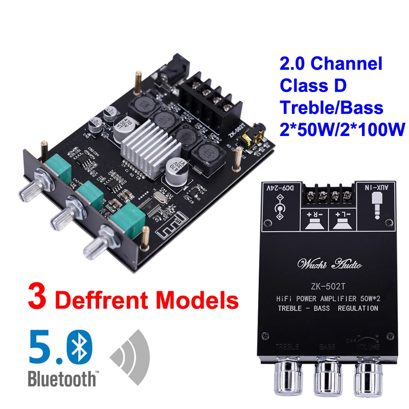 2*50 Вт 2*100 Вт TI TPA3116D2 Bluetooth 5,0 плата цифрового усилителя мощности класс D HiFi стерео аудио тон домашний кинотеатр эквалайзер усилитель