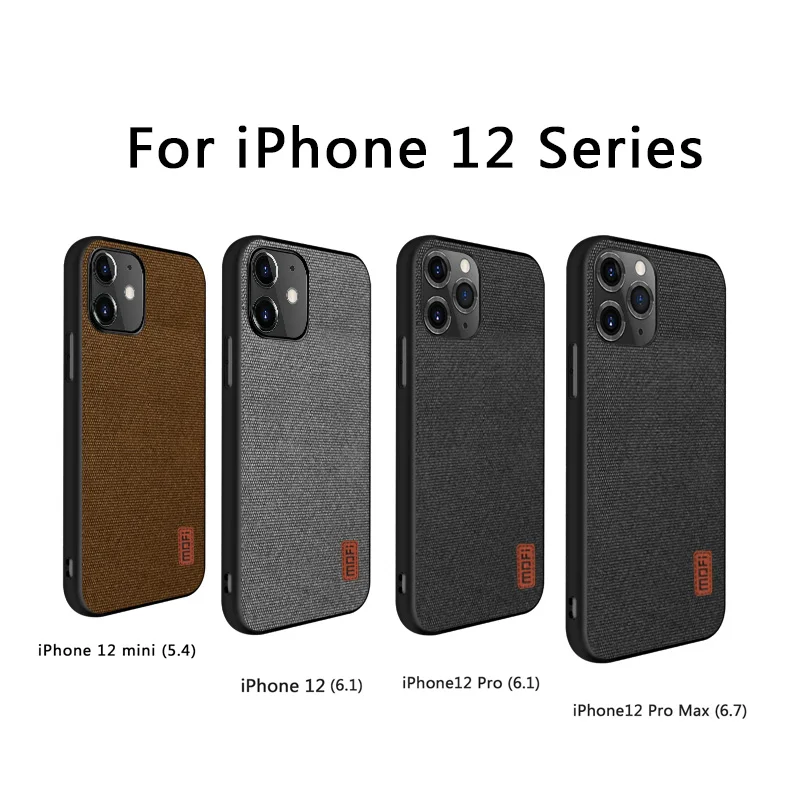 iphone leather case MOFI Dành Cho iPhone 12 Pro Vải Dành Cho iPhone 12 Pro Max TPU Chống Sốc Lưng Cho iPhone 12 ốp Lưng 6.1 Cao Cấp Fundas designer phone cases