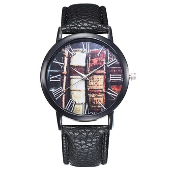 

Quartz Watch Women Round Dial Wrist Watch with Leather Strap Business Travel Couple Casual Watches LL@17