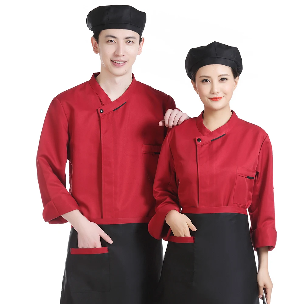 Униформа шеф-повара с длинными рукавами, Повседневная рубашка для приготовления пищи, для отеля, ресторана, кухни, печеное пальто шеф-повара, рабочая одежда, мужская одежда для повара
