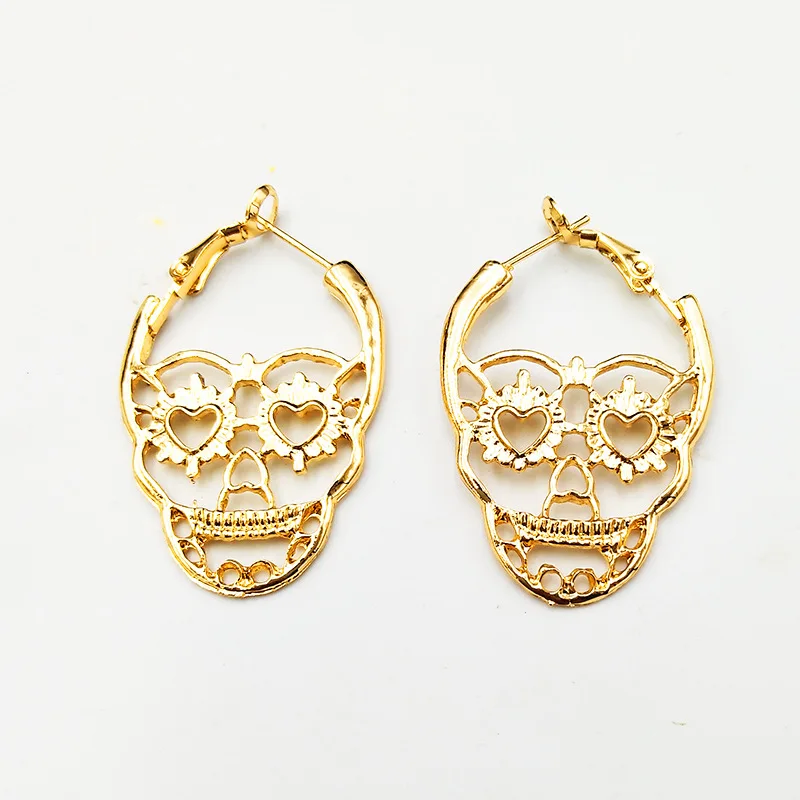 Новинка серьги в стиле ретро с черепом головой призрака из сплава симметричные