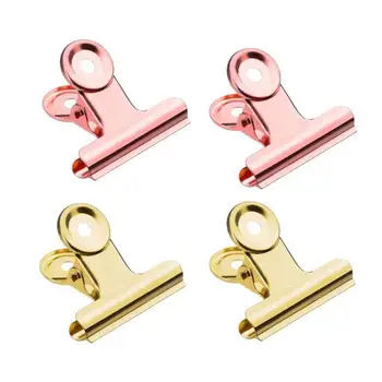 

6pcs Multi Function C Curve Clips 31mm Stainless Steel Rose Gold / Colorful Receipt Paper Book Clip Acrylic Tips Cable Winder