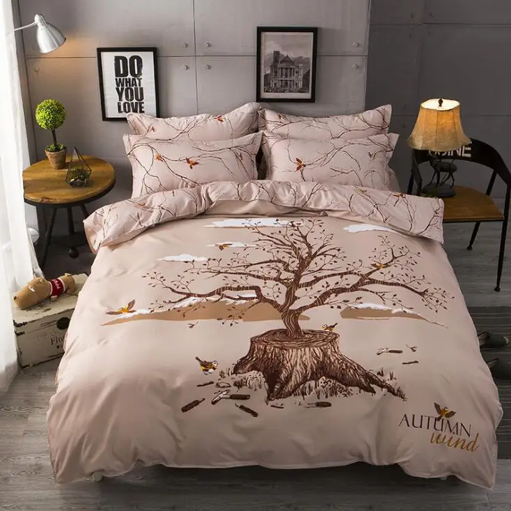 

Cotton Thick American Popular Cartoon Printed Pattern Bedding Set Fashion Bed Sheet Duvet Cover Sets Double Queen Bed Linens