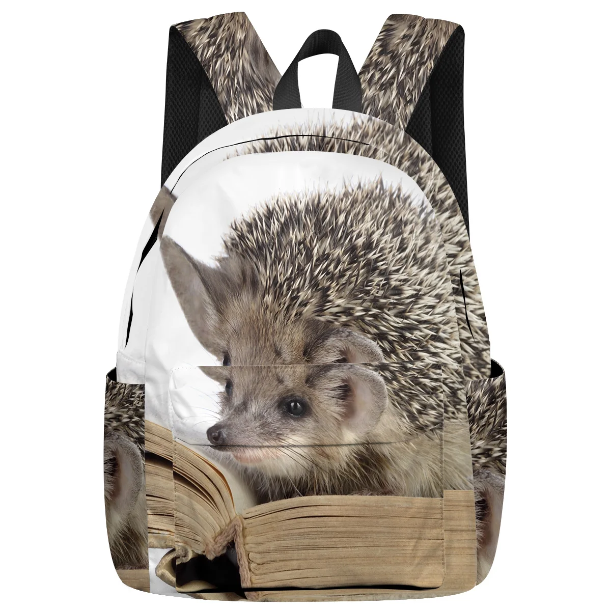 

WHEREISART Reading Book Hedgehog Baby Education Backpacks Night Light Reflective Multipurpose Daypacks Computer Backpack