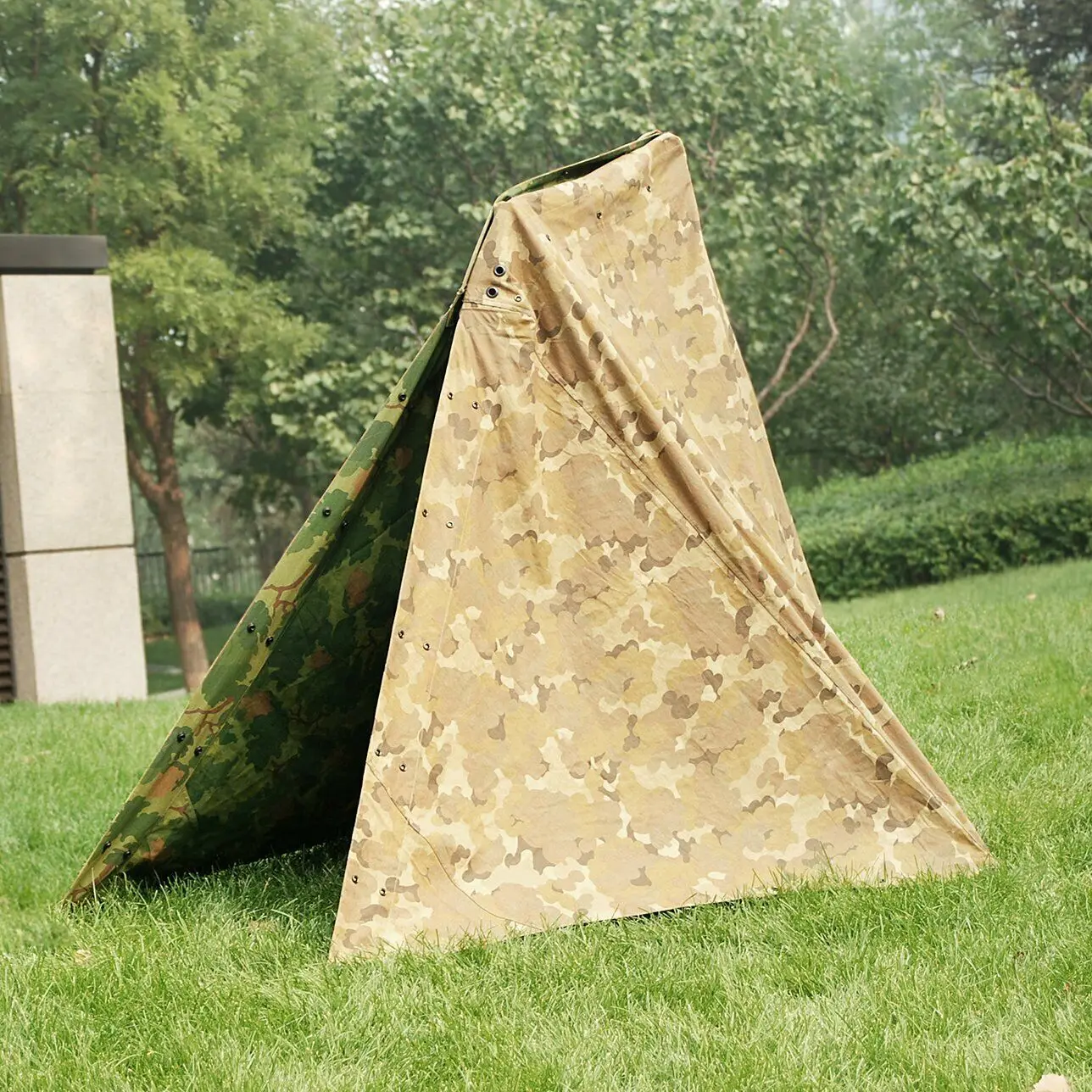 VIETNAM WAR MILITARY ARMY SOLDIER MITCHELL CAMO HALF SHELTER TENT VETERAN GIFT OUTDOOR MILITARY WW2