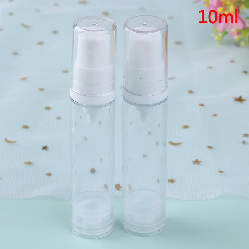 10ml V White 2 шт. пустой безвоздушный флакон для вакуумного насоса бутылки многоразового Пластик лосьон для путешествия 5/10/15 мл - Цвет: 10ml V White