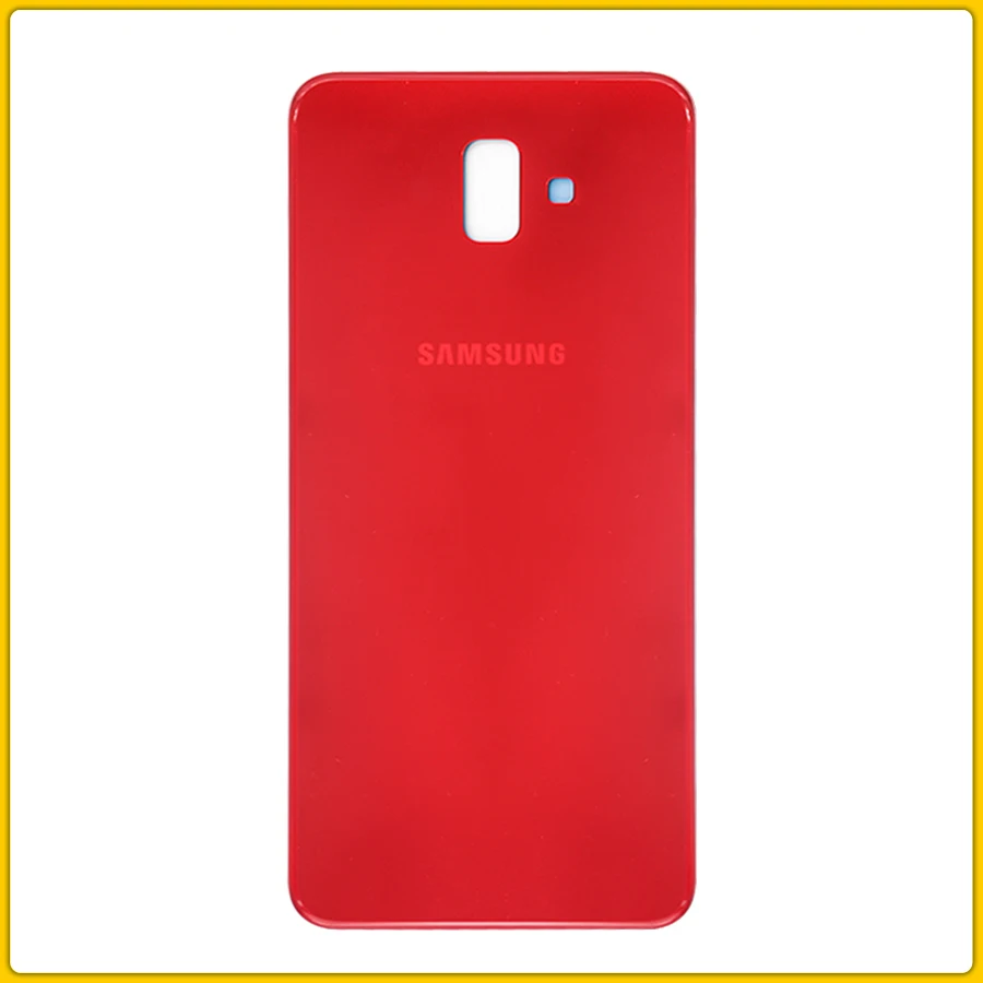 10 шт. J6 Plus корпус чехол для samsung Galaxy J6+ J6 Plus J610 J610F батарея задняя панель задняя крышка+ клей - Цвет: Red