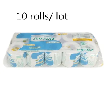 

10 Rolls/Lot Toilet Roll Tissue Paper 3-ply Silky Smooth Soft Toilet Roll Tissue Paper Home Bath Toilet Roll Paper Droshipping