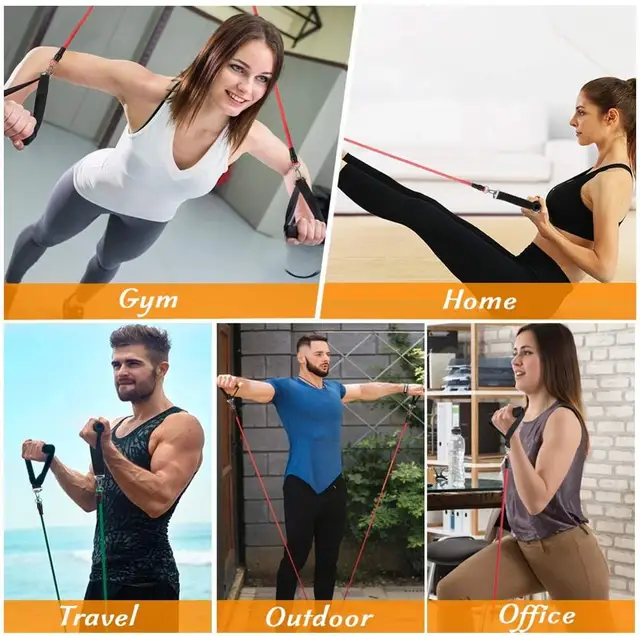 11 Pcs Resistance Bands Set Crossfit Training Exercise Yoga Tubes Pull Rope Rubber Expander Elastic Bands Fitness with Carry Bag 6